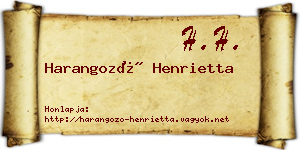 Harangozó Henrietta névjegykártya